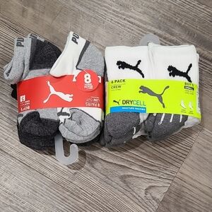 Puma Kids' Socks 14 Pairs Black, Gray, and White